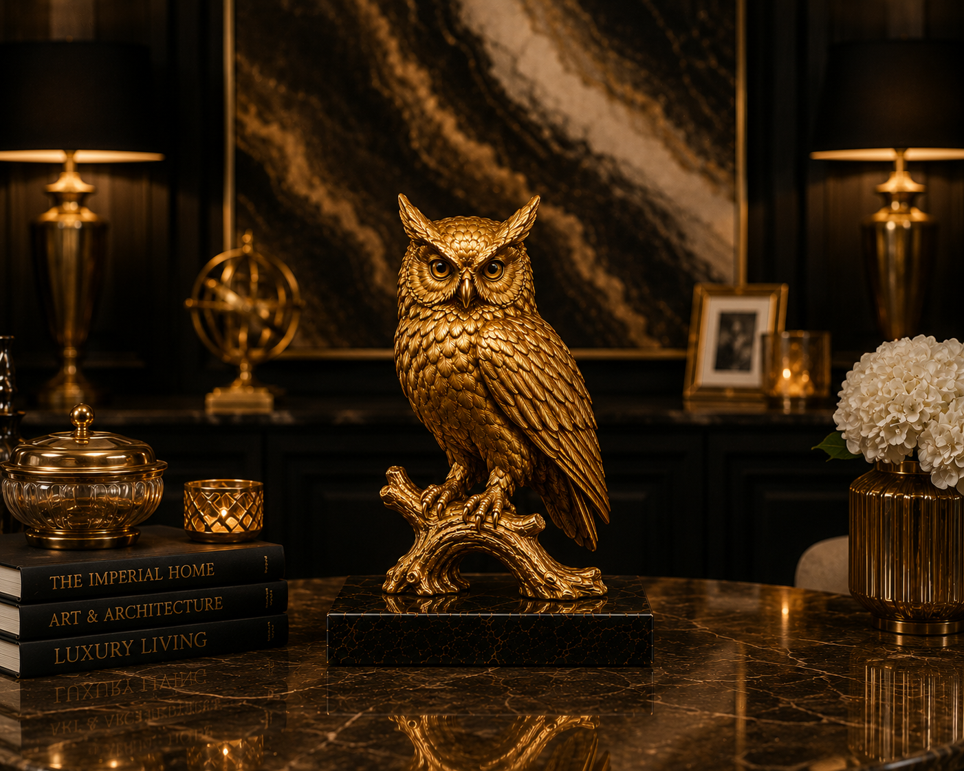 Aurum Noctis™ Owl Sculpture