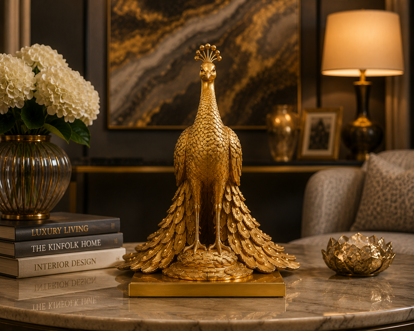 Aurum Plume™ Peacock Sculpture
