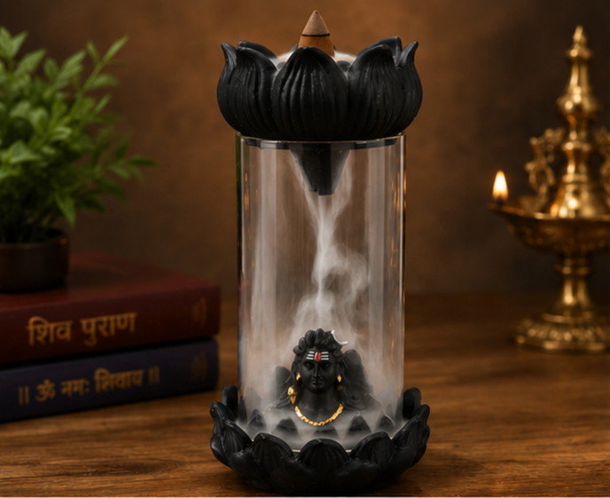 ShivDhara™ Adiyogi Smoke Fountain 8" with 100 dhup sticks