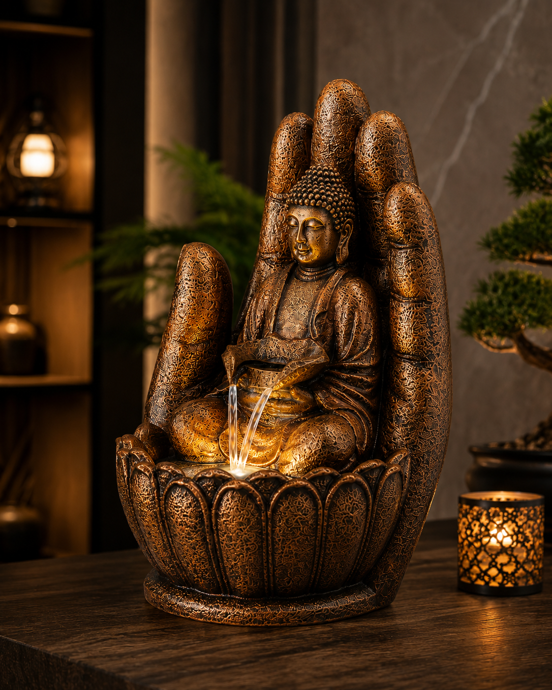 Bodhi Guardian™ Buddha Waterfall Fountain