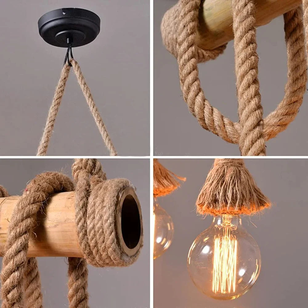 Mariner's Glow™ Vintage Edison Rope Pendant Light
