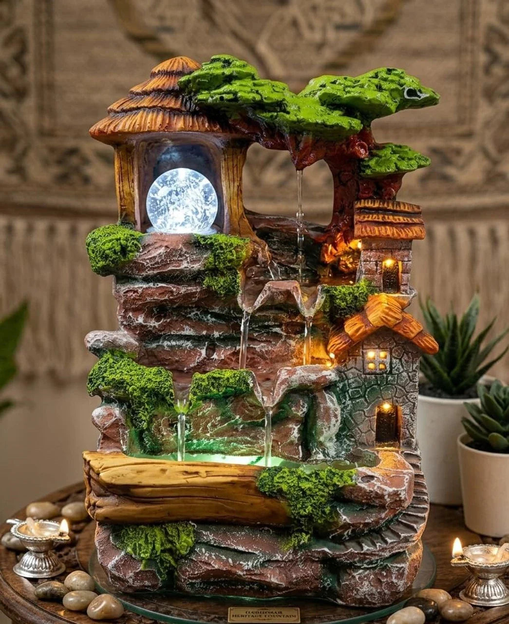 Moonlit Haven™ Waterfall Fountain