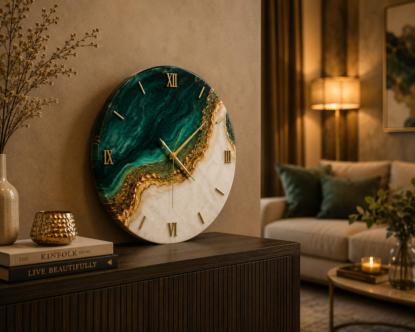 Emerald Tide™ Wall Clock