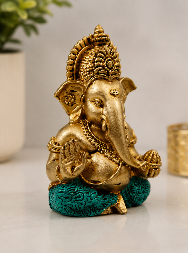 Shree Ganesha™ Divine Blessings Idol – Premium Gold Finish (Pack of 2)