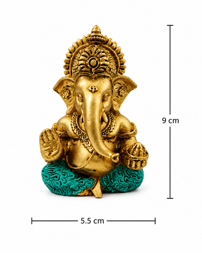 Shree Ganesha™ Divine Blessings Idol – Premium Gold Finish (Pack of 2)
