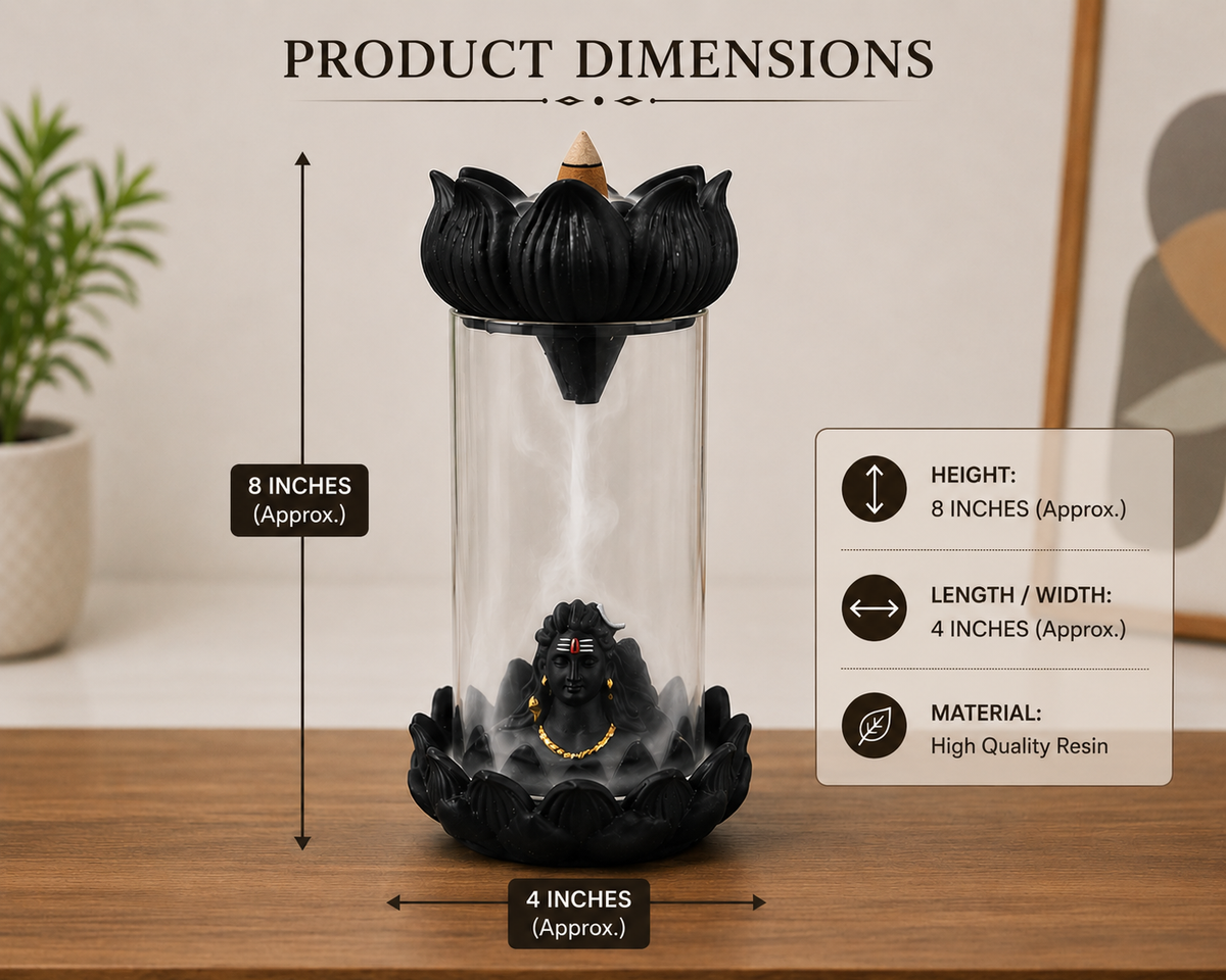 ShivDhara™ Adiyogi Smoke Fountain 8" with 100 dhup sticks