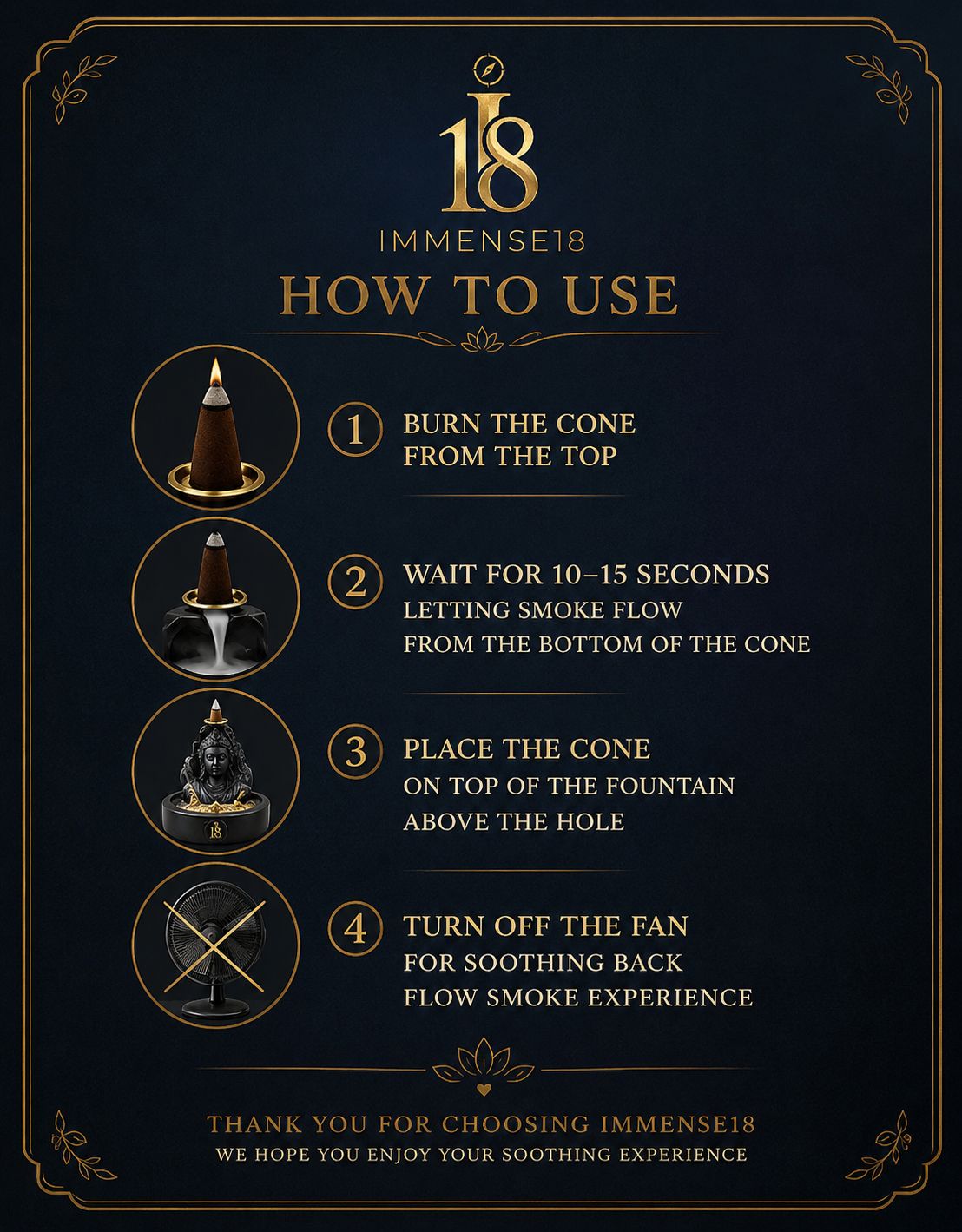 Aurum Adiyogi™ 5" (12x10cm) Smoke Fountain