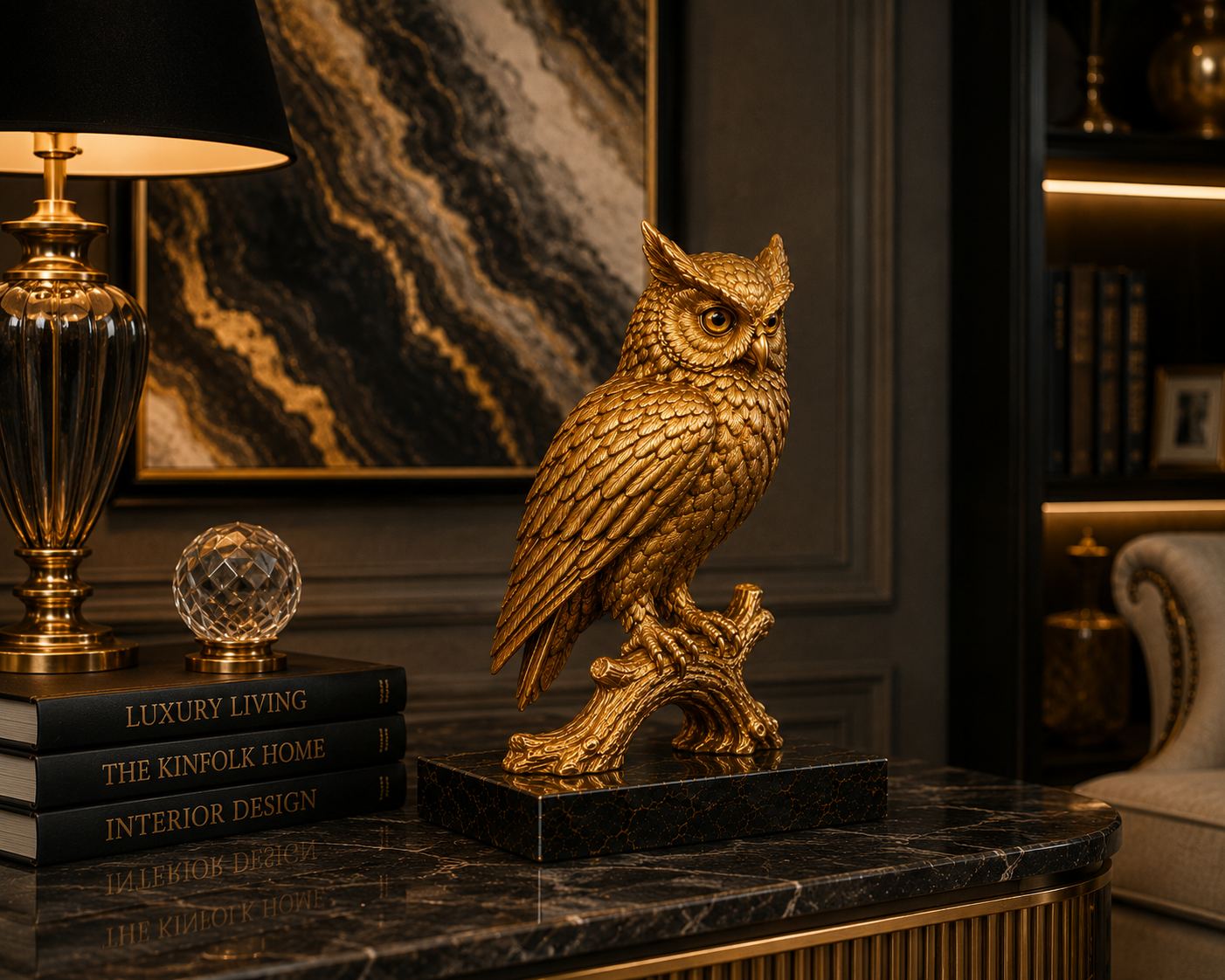 Aurum Noctis™ Owl Sculpture