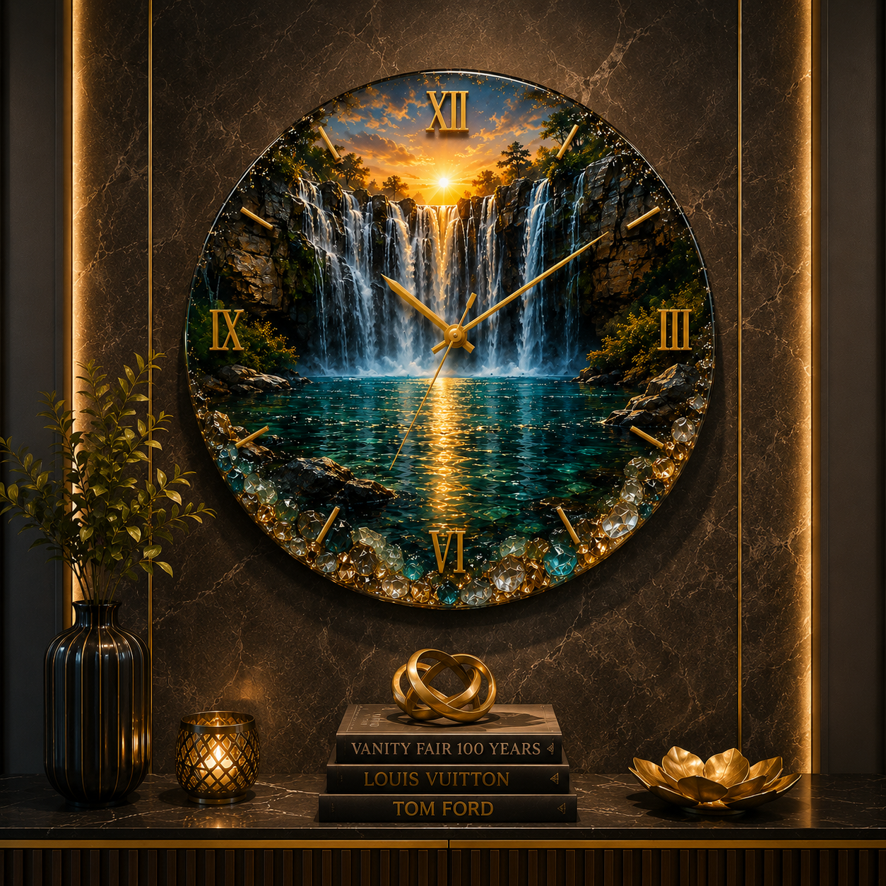 Golden Cascade™ Wall Clock