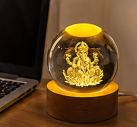 DivineGlow™ 3D Ganesha Crystal Lamp