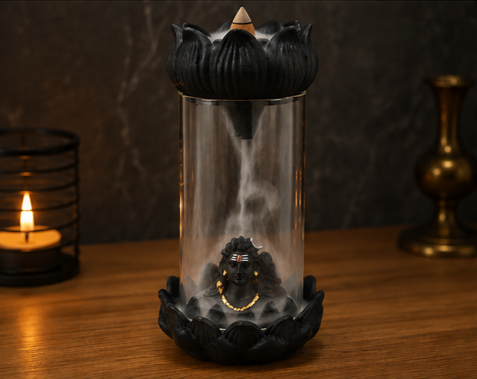 ShivDhara™ Adiyogi Smoke Fountain 8" with 100 dhup sticks
